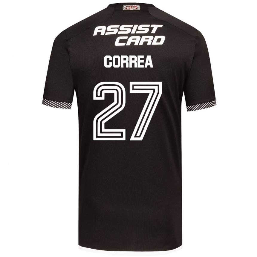 Niño Fútbol Camiseta Javier Correa #27 Blanco Negro 2ª Equipación 2024/25 Perú