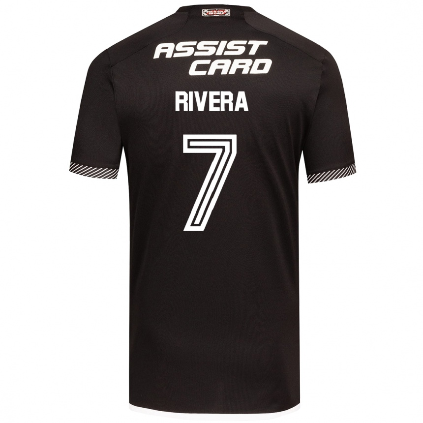 Niño Fútbol Camiseta Francisco Rivera #7 Blanco Negro 2ª Equipación 2024/25 Perú