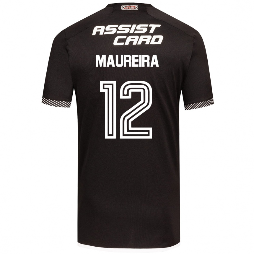 Niño Fútbol Camiseta Gabriel Maureira #12 Blanco Negro 2ª Equipación 2024/25 Perú