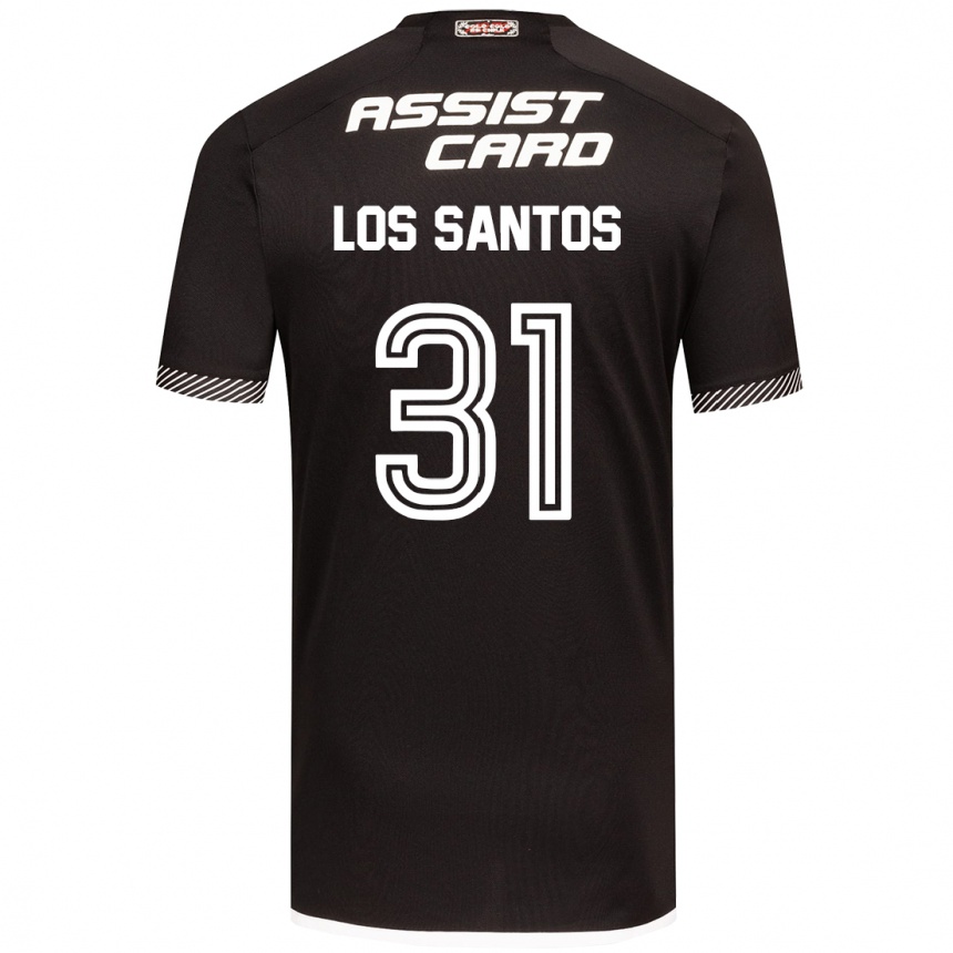 Niño Fútbol Camiseta Matías De Los Santos #31 Blanco Negro 2ª Equipación 2024/25 Perú