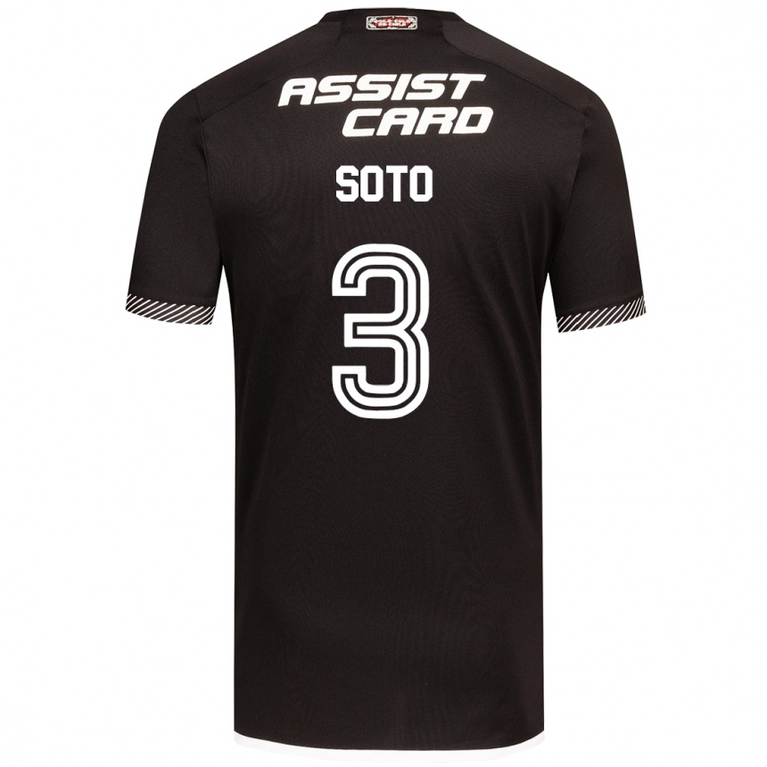 Niño Fútbol Camiseta Rocío Soto #3 Blanco Negro 2ª Equipación 2024/25 Perú