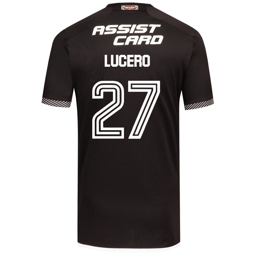 Niño Fútbol Camiseta Valentina Lucero #27 Blanco Negro 2ª Equipación 2024/25 Perú