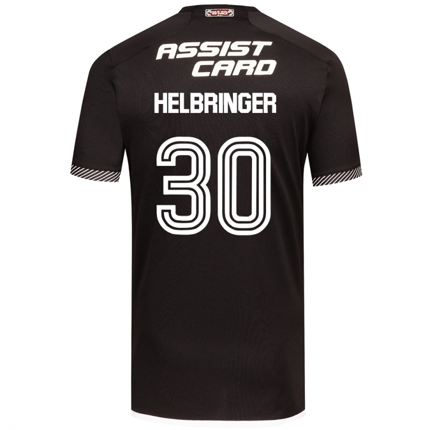 Niño Fútbol Camiseta Aixa Helbringer #30 Blanco Negro 2ª Equipación 2024/25 Perú