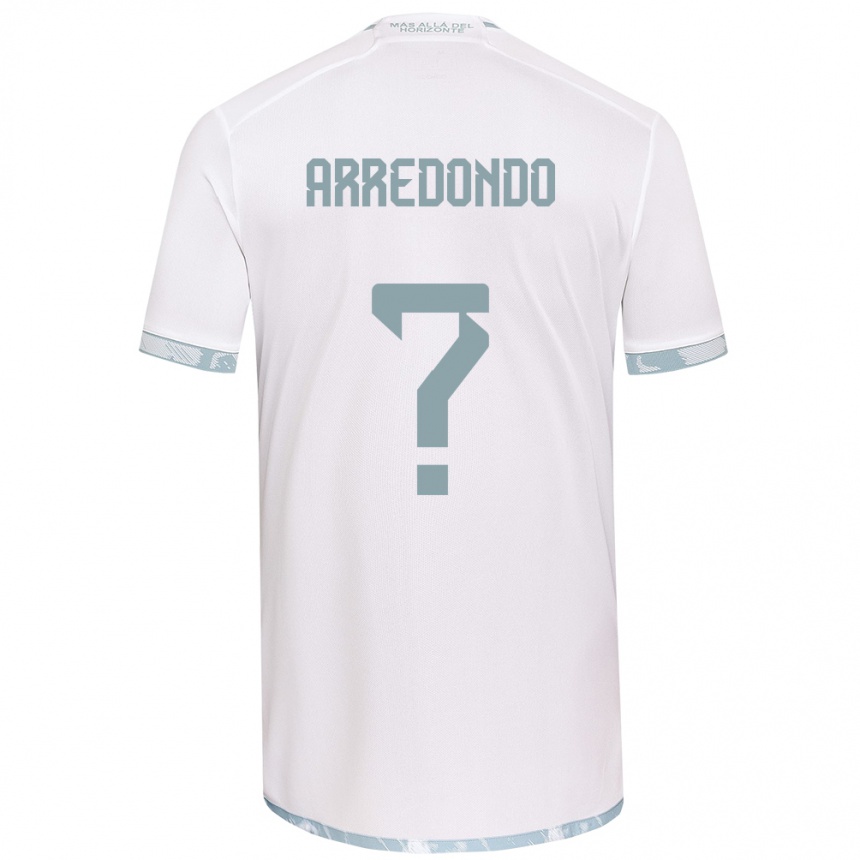 Niño Fútbol Camiseta Milovan Arredondo #0 Gris Blanco 2ª Equipación 2024/25 Perú