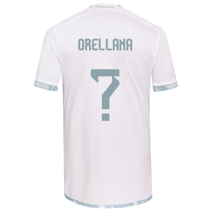 Niño Fútbol Camiseta Bastián Orellana #0 Gris Blanco 2ª Equipación 2024/25 Perú