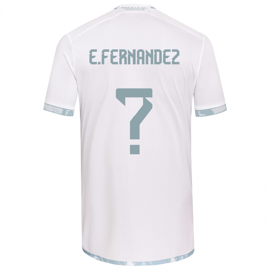 Niño Fútbol Camiseta Enzo Fernández #0 Gris Blanco 2ª Equipación 2024/25 Perú