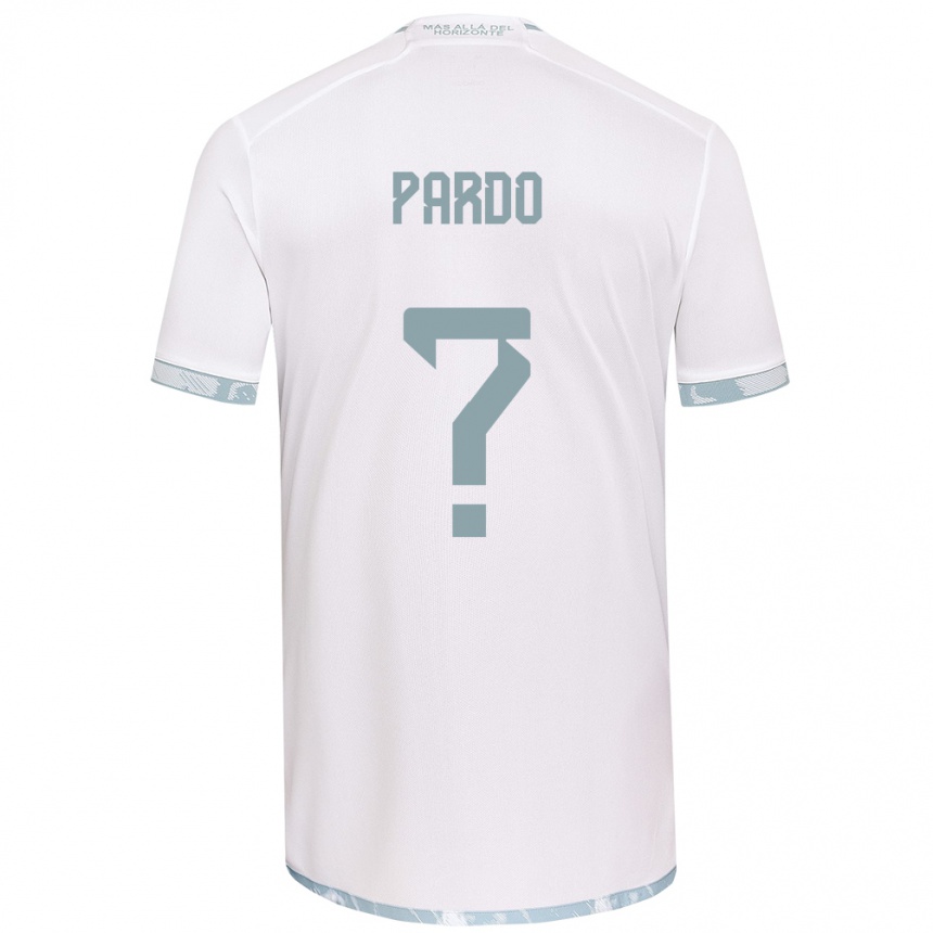 Niño Fútbol Camiseta Cristián Pardo #0 Gris Blanco 2ª Equipación 2024/25 Perú