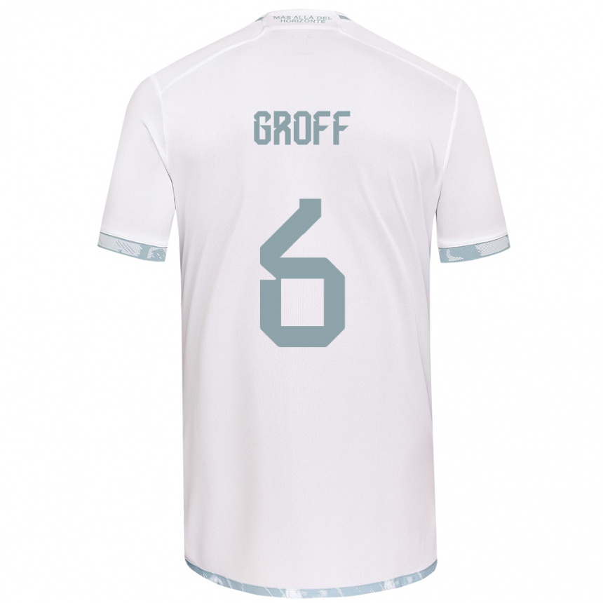 Niño Fútbol Camiseta Llanka Groff #6 Gris Blanco 2ª Equipación 2024/25 Perú