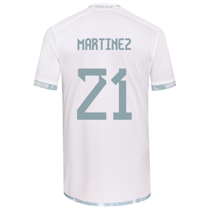 Niño Fútbol Camiseta Maria Martínez #21 Gris Blanco 2ª Equipación 2024/25 Perú