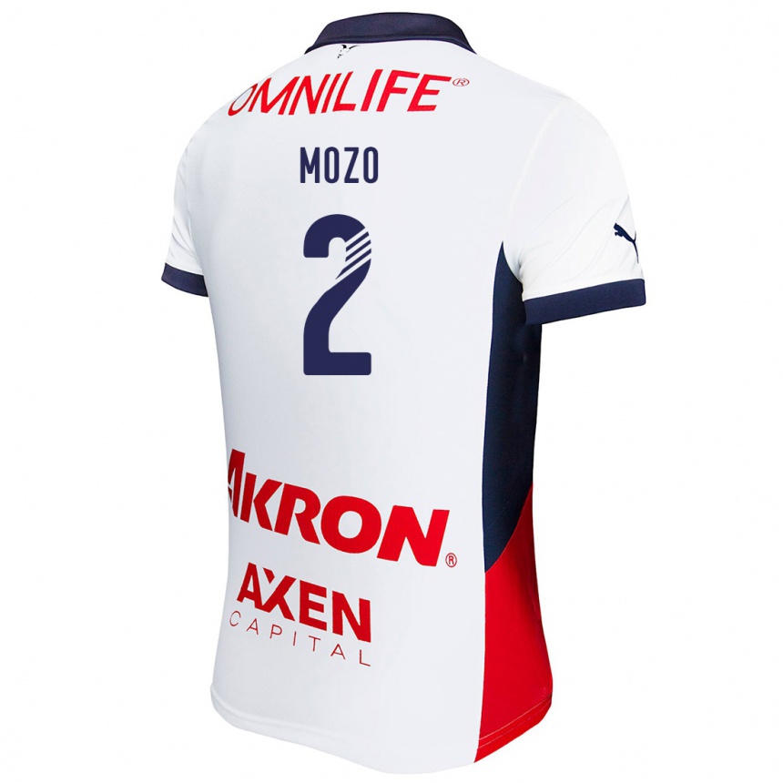 Niño Fútbol Camiseta Alan Mozo #2 Blanco Rojo Azul 2ª Equipación 2024/25 Perú