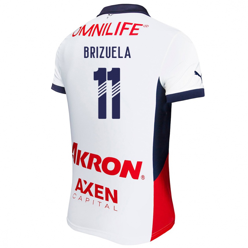 Niño Fútbol Camiseta Isaác Brizuela #11 Blanco Rojo Azul 2ª Equipación 2024/25 Perú