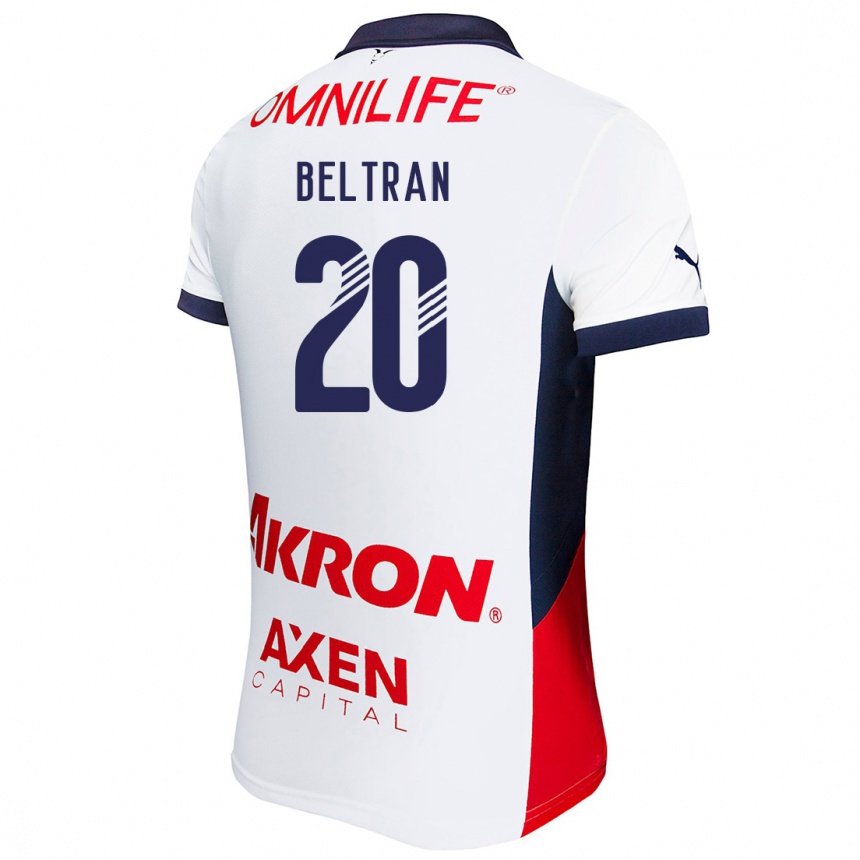 Niño Fútbol Camiseta Fernando Beltrán #20 Blanco Rojo Azul 2ª Equipación 2024/25 Perú