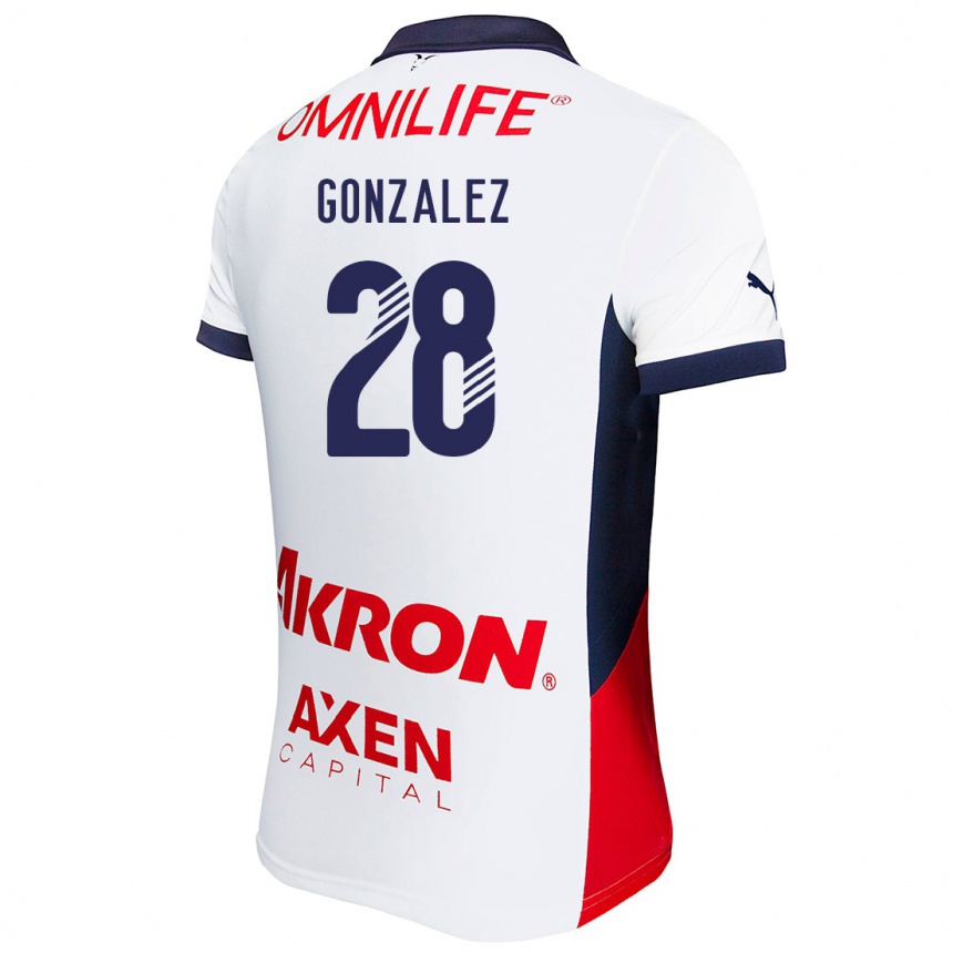 Niño Fútbol Camiseta Fernando González #28 Blanco Rojo Azul 2ª Equipación 2024/25 Perú