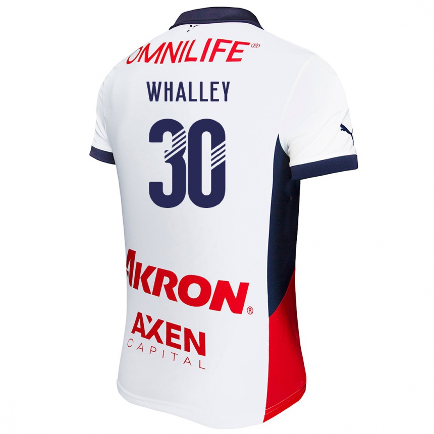 Niño Fútbol Camiseta Óscar Whalley #30 Blanco Rojo Azul 2ª Equipación 2024/25 Perú