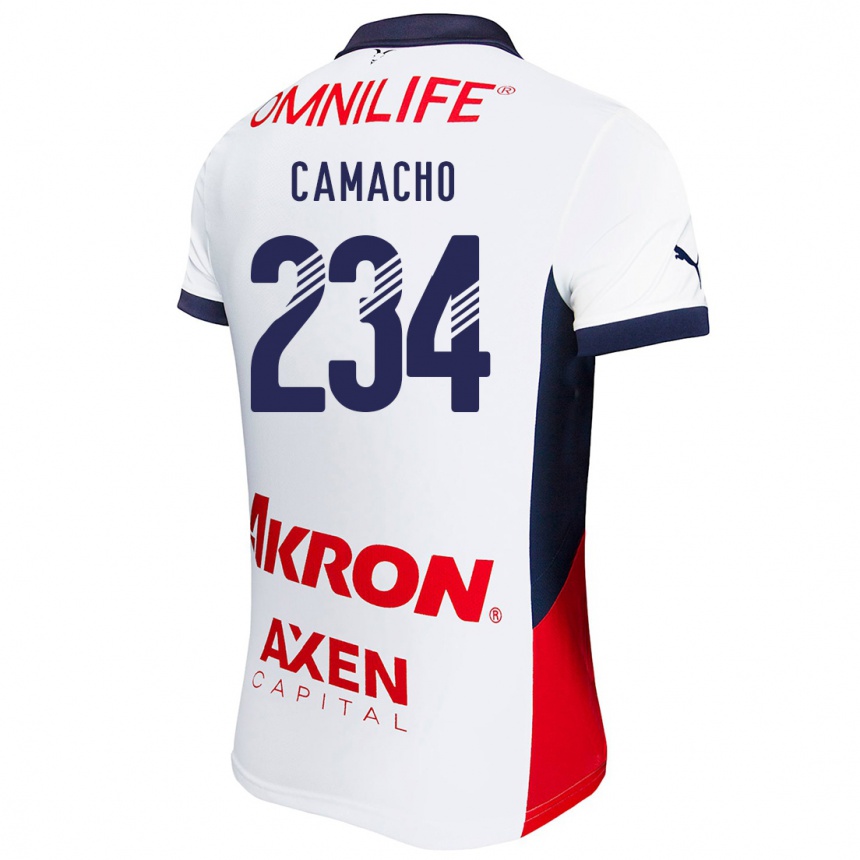 Niño Fútbol Camiseta Xandor Camacho #234 Blanco Rojo Azul 2ª Equipación 2024/25 Perú