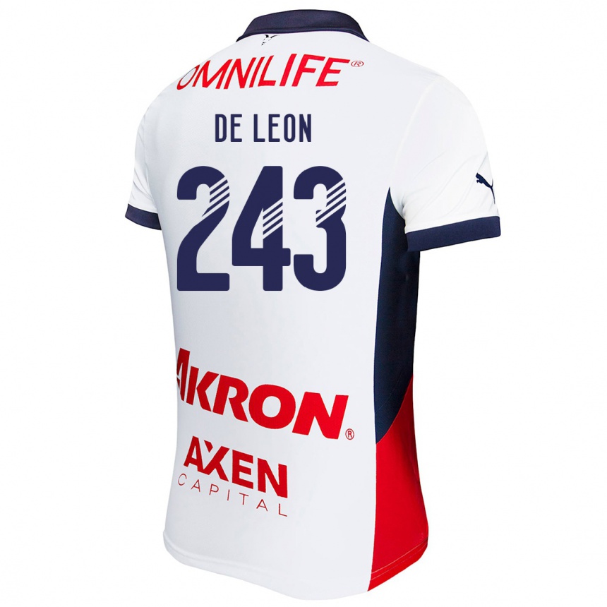 Niño Fútbol Camiseta Jared De León #243 Blanco Rojo Azul 2ª Equipación 2024/25 Perú