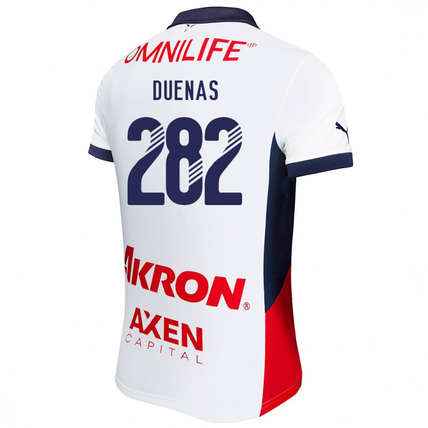 Niño Fútbol Camiseta Omar Dueñas #282 Blanco Rojo Azul 2ª Equipación 2024/25 Perú