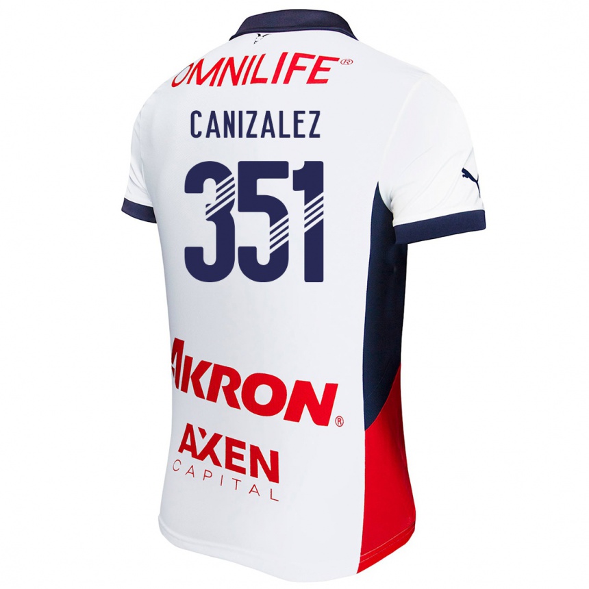 Niño Fútbol Camiseta Djorkaeff Canizalez #351 Blanco Rojo Azul 2ª Equipación 2024/25 Perú