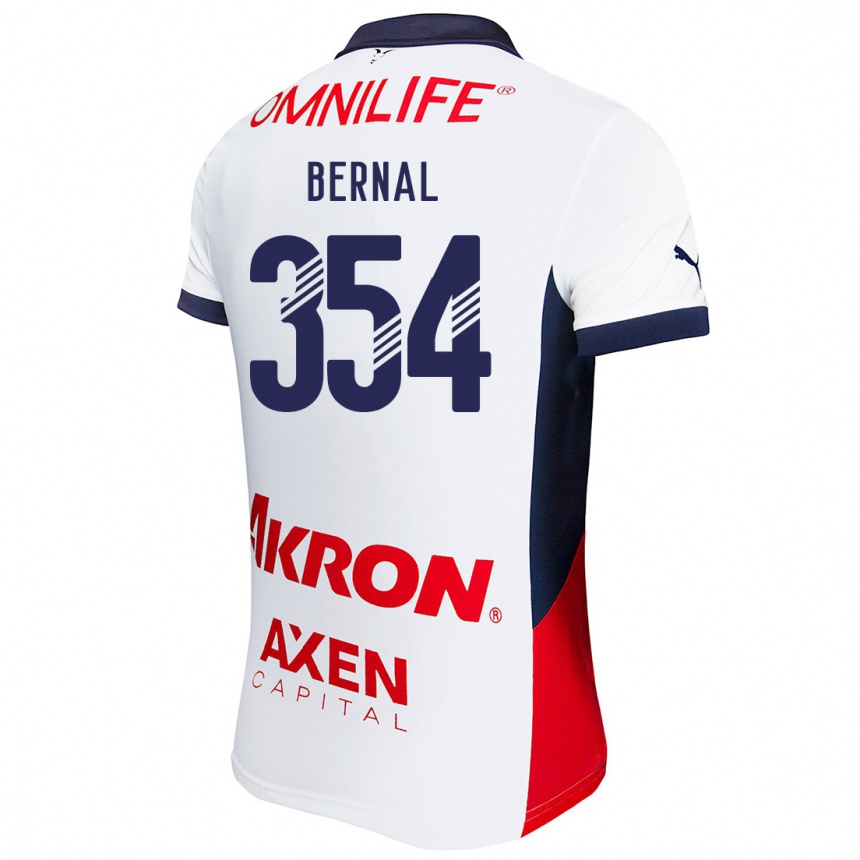 Niño Fútbol Camiseta Carlos Bernal #354 Blanco Rojo Azul 2ª Equipación 2024/25 Perú