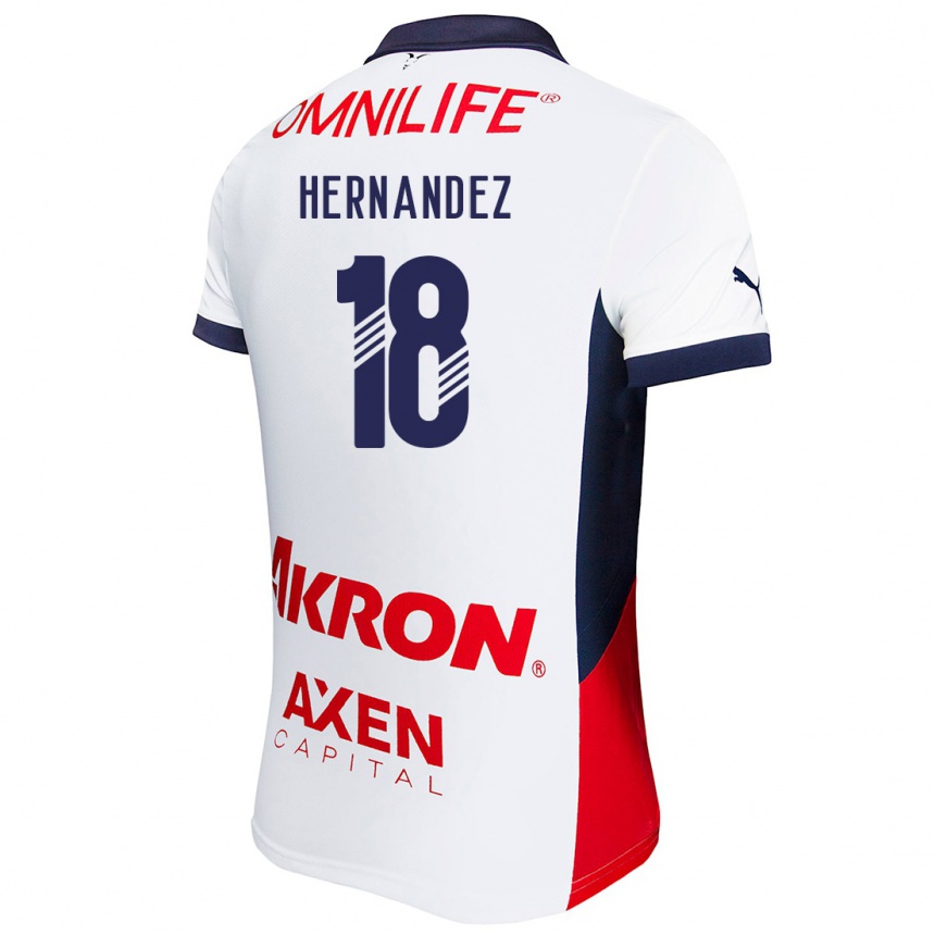 Niño Fútbol Camiseta Montserrat Hernández #18 Blanco Rojo Azul 2ª Equipación 2024/25 Perú