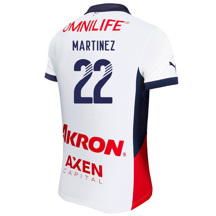 Niño Fútbol Camiseta Karla Martínez #22 Blanco Rojo Azul 2ª Equipación 2024/25 Perú