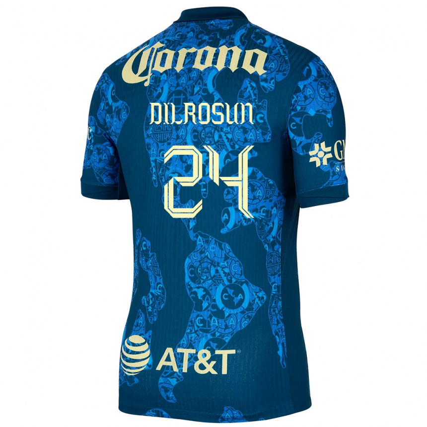 Niño Fútbol Camiseta Javairô Dilrosun #24 Azul Amarillo 2ª Equipación 2024/25 Perú