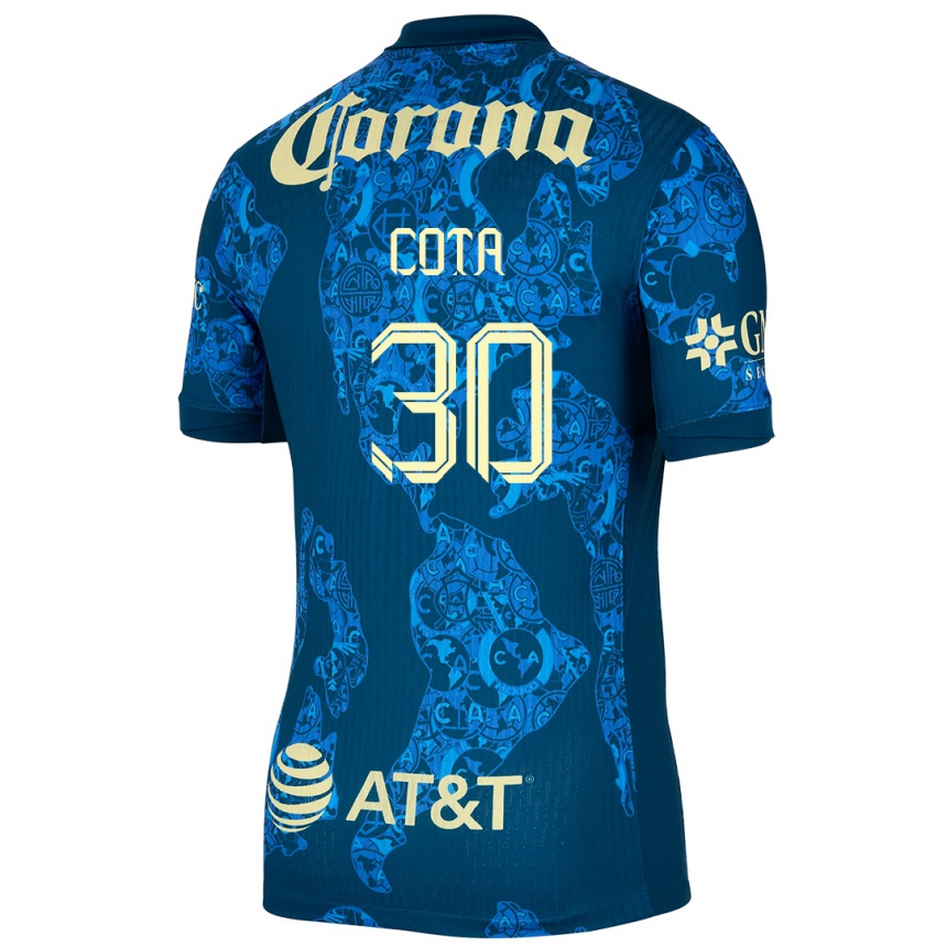 Niño Fútbol Camiseta Rodolfo Cota #30 Azul Amarillo 2ª Equipación 2024/25 Perú