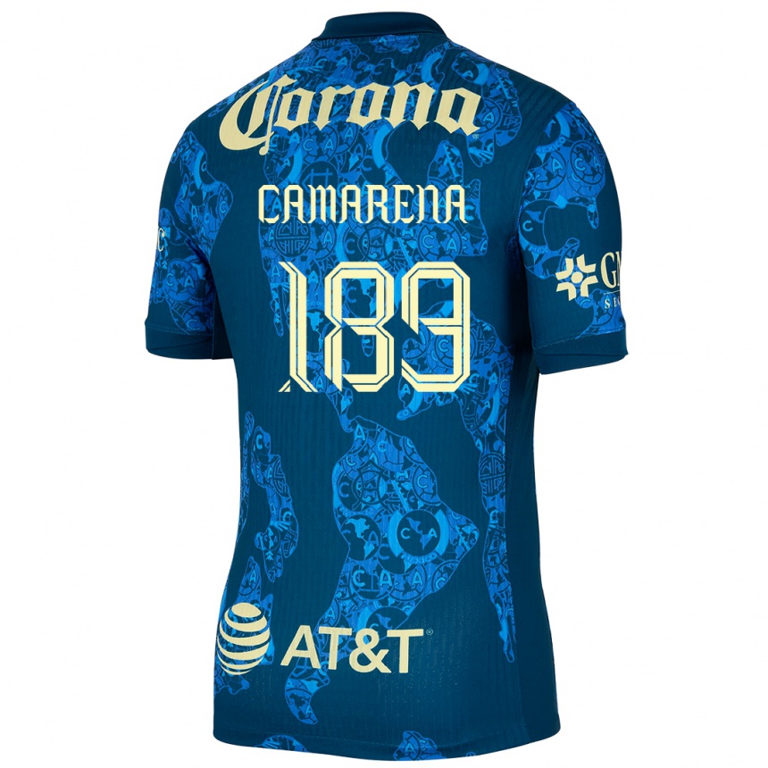 Niño Fútbol Camiseta Luis Camarena #189 Azul Amarillo 2ª Equipación 2024/25 Perú