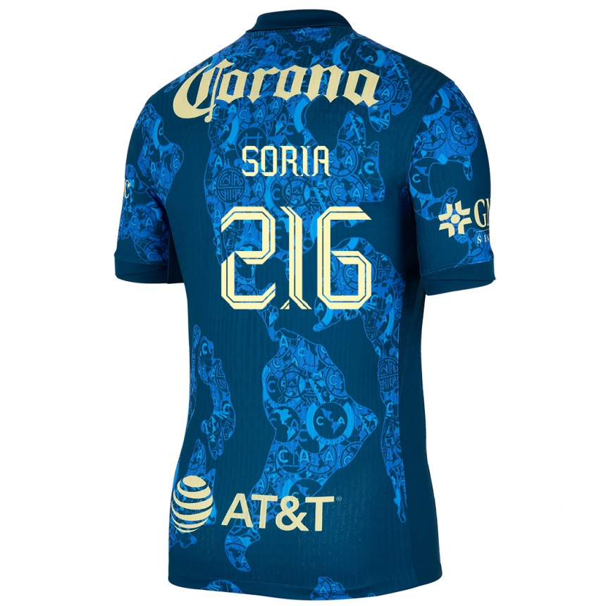 Niño Fútbol Camiseta Emiliano Soria #216 Azul Amarillo 2ª Equipación 2024/25 Perú