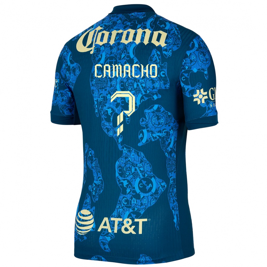 Niño Fútbol Camiseta Jorge Camacho #0 Azul Amarillo 2ª Equipación 2024/25 Perú