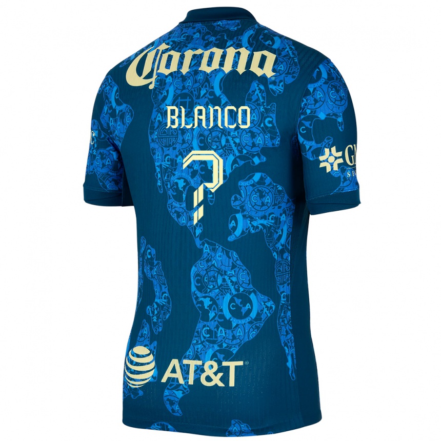 Niño Fútbol Camiseta Lionel Blanco #0 Azul Amarillo 2ª Equipación 2024/25 Perú