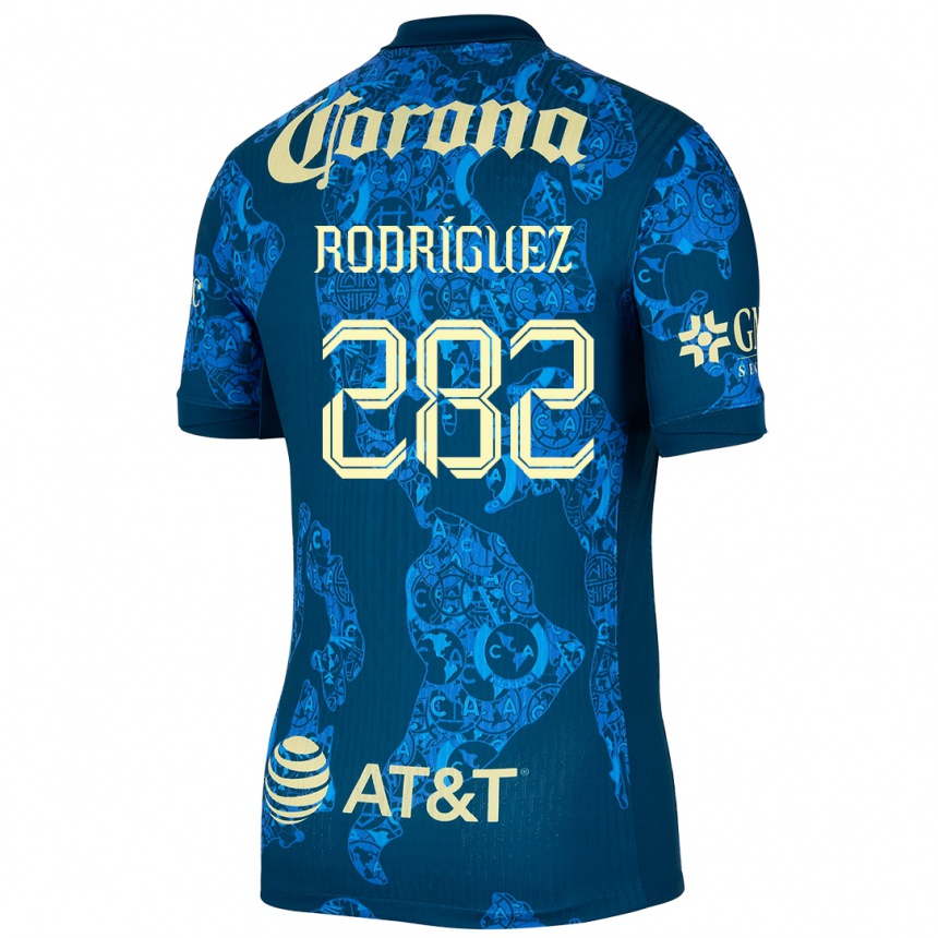 Niño Fútbol Camiseta Francisco Rodríguez #282 Azul Amarillo 2ª Equipación 2024/25 Perú