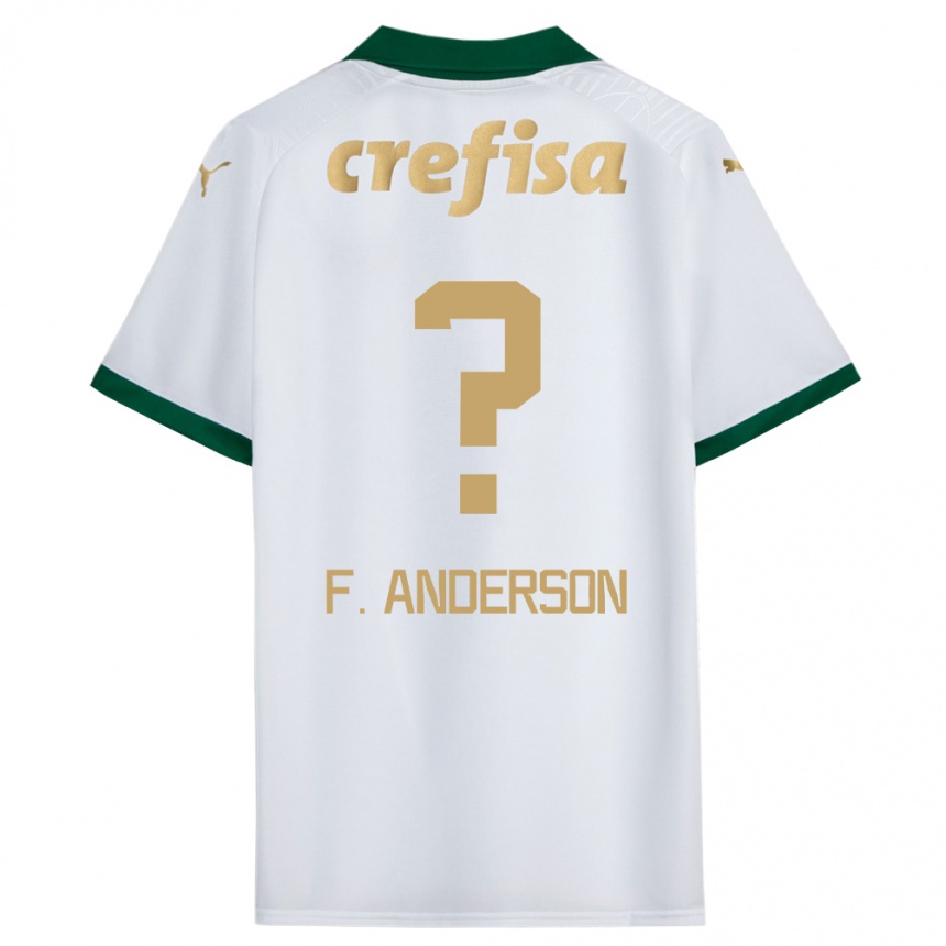 Niño Fútbol Camiseta Felipe Anderson #0 Blanco Verde 2ª Equipación 2024/25 Perú