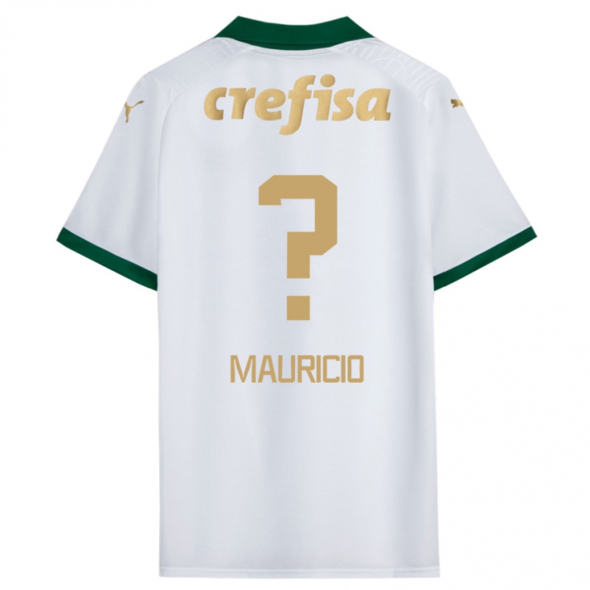 Niño Fútbol Camiseta Mauricio #0 Blanco Verde 2ª Equipación 2024/25 Perú