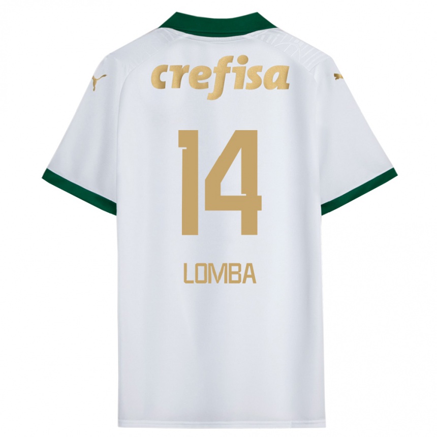 Niño Fútbol Camiseta Marcelo Lomba #14 Blanco Verde 2ª Equipación 2024/25 Perú