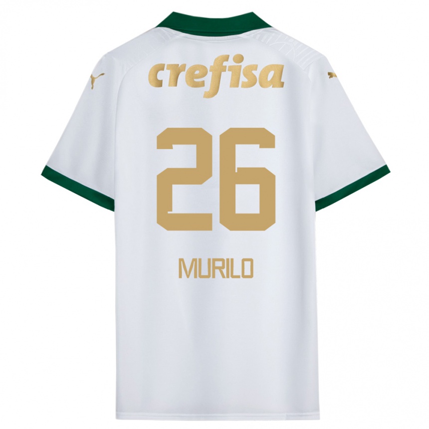 Niño Fútbol Camiseta Murilo #26 Blanco Verde 2ª Equipación 2024/25 Perú