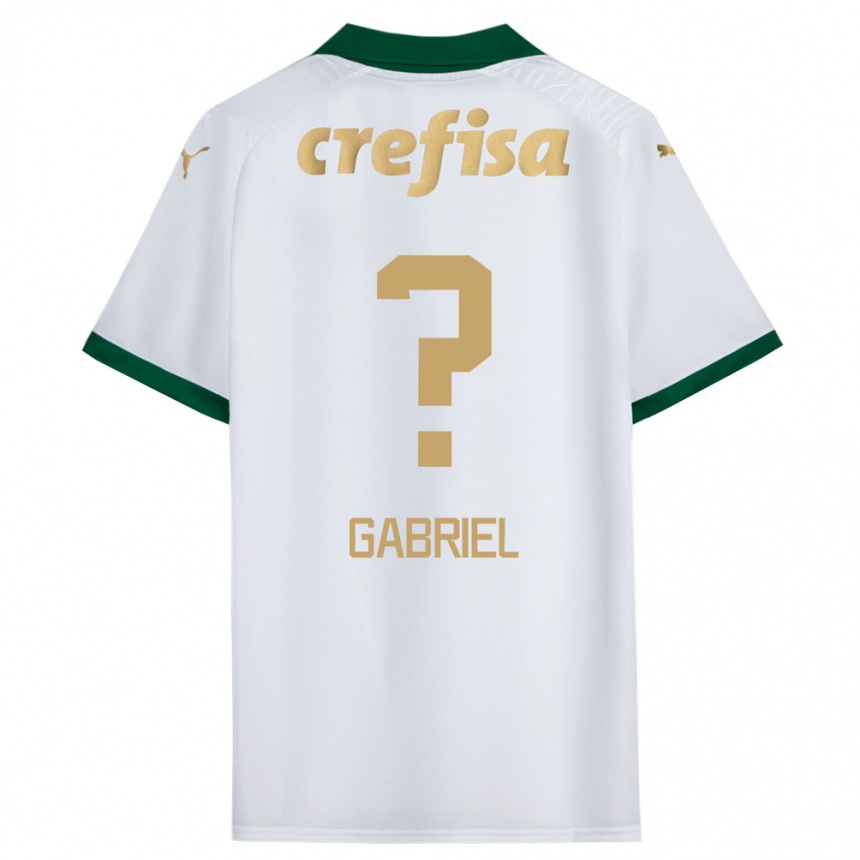 Niño Fútbol Camiseta Arthur Gabriel #0 Blanco Verde 2ª Equipación 2024/25 Perú