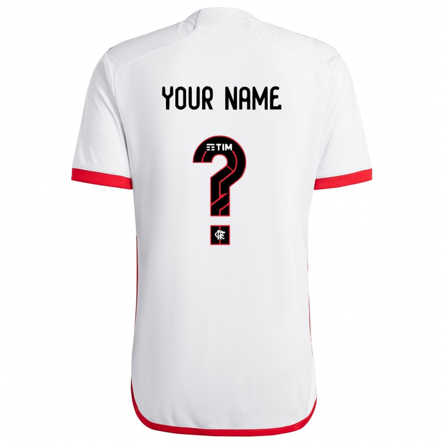 Niño Fútbol Camiseta Su Nombre #0 Blanco Rojo 2ª Equipación 2024/25 Perú