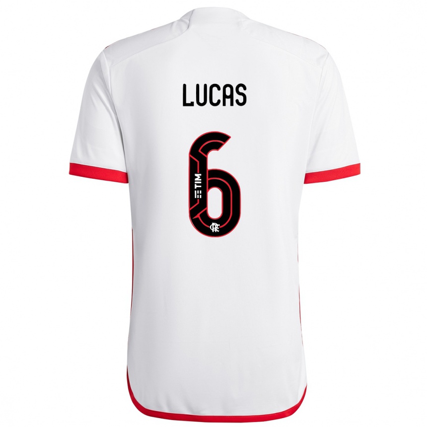 Niño Fútbol Camiseta Ayrton Lucas #6 Blanco Rojo 2ª Equipación 2024/25 Perú