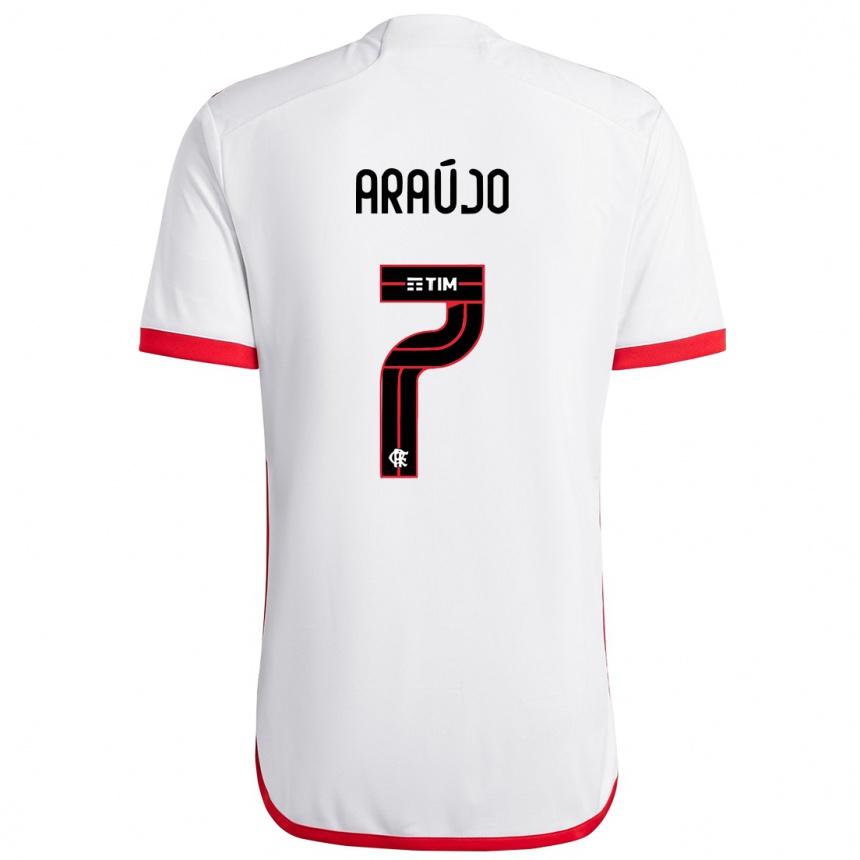 Niño Fútbol Camiseta Luiz Araújo #7 Blanco Rojo 2ª Equipación 2024/25 Perú