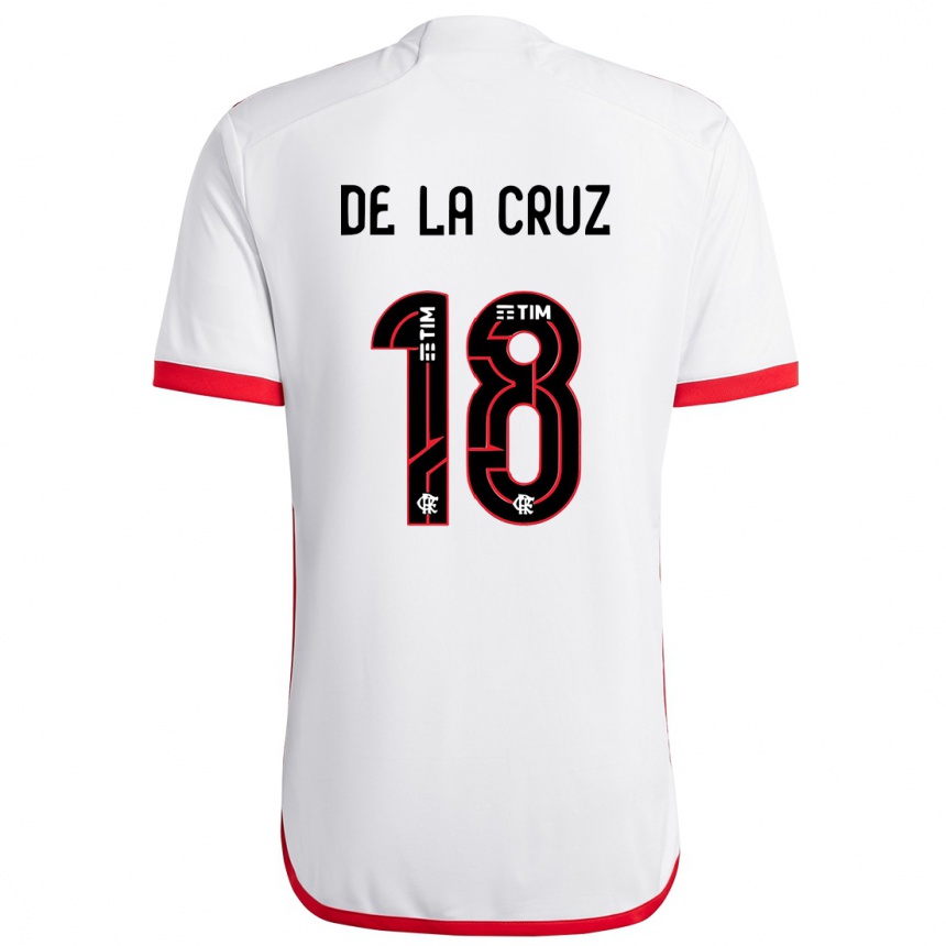 Niño Fútbol Camiseta Nicolás De La Cruz #18 Blanco Rojo 2ª Equipación 2024/25 Perú