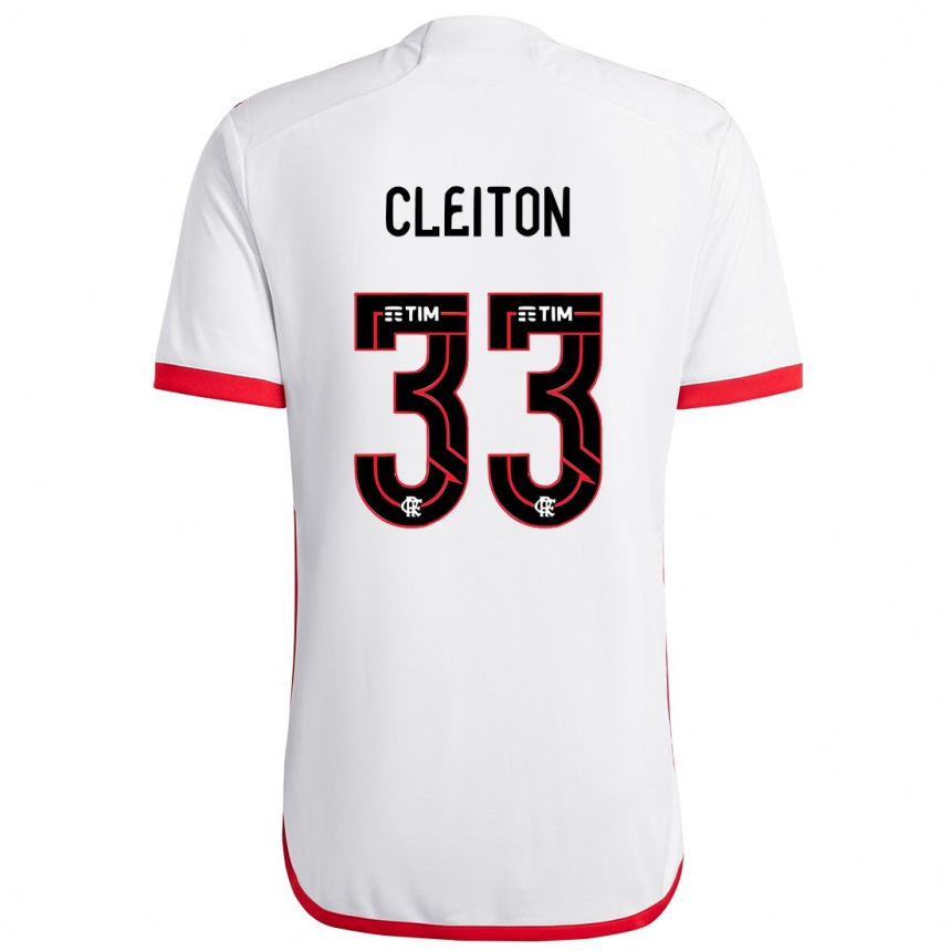 Niño Fútbol Camiseta Cleiton #33 Blanco Rojo 2ª Equipación 2024/25 Perú