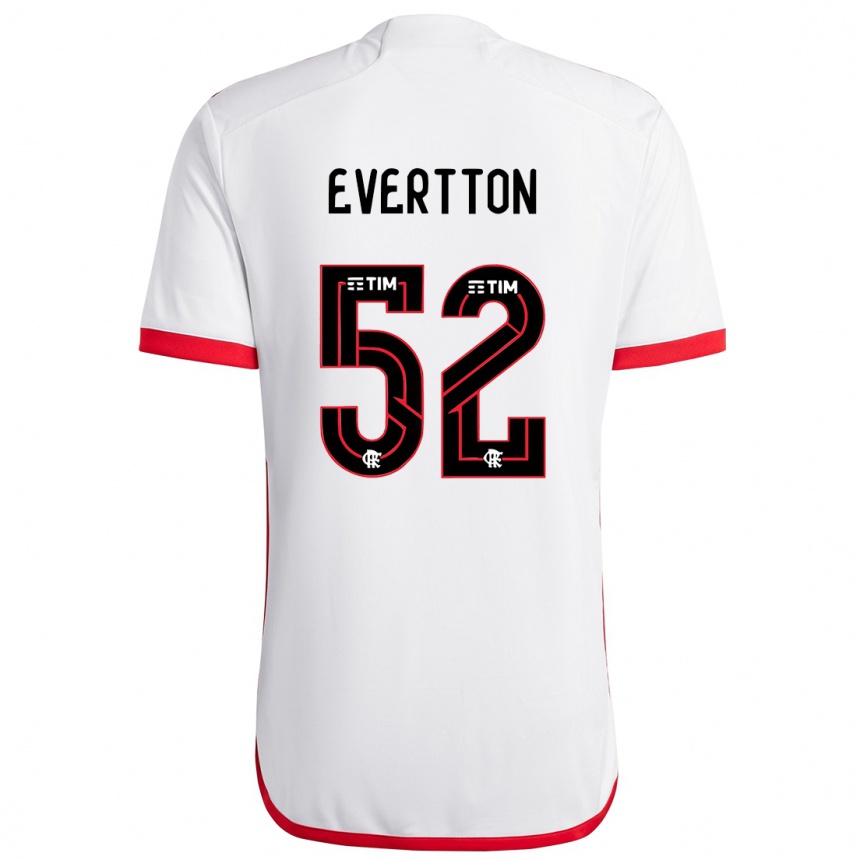 Niño Fútbol Camiseta Evertton #52 Blanco Rojo 2ª Equipación 2024/25 Perú