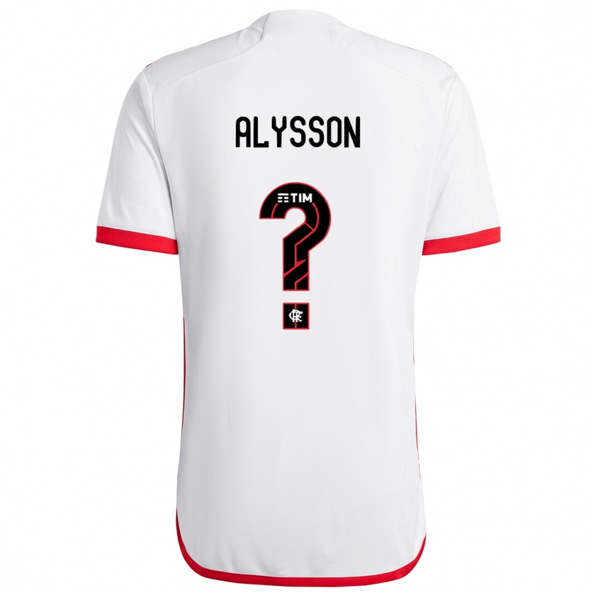 Niño Fútbol Camiseta Alysson #0 Blanco Rojo 2ª Equipación 2024/25 Perú