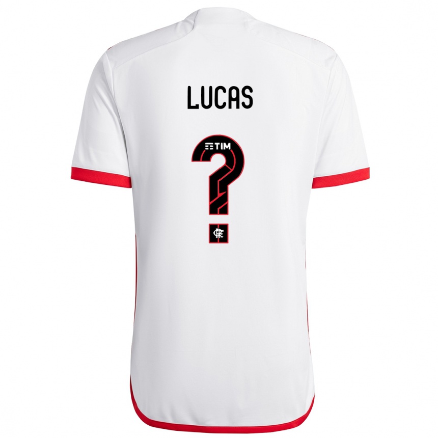 Niño Fútbol Camiseta Rayan Lucas #0 Blanco Rojo 2ª Equipación 2024/25 Perú