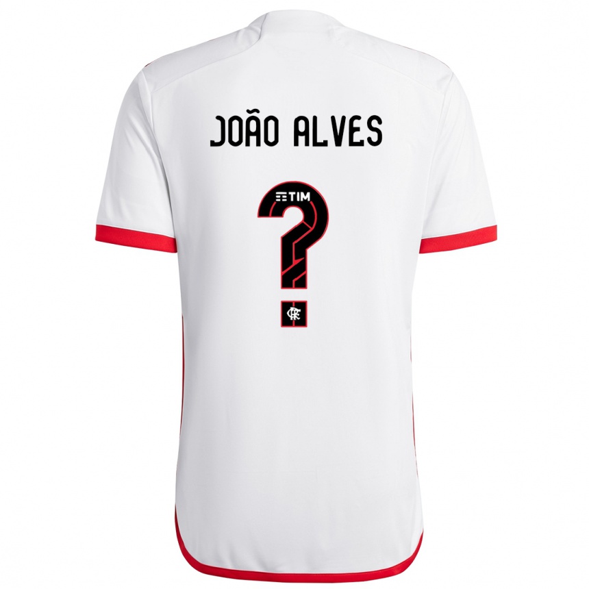 Niño Fútbol Camiseta João Alves #0 Blanco Rojo 2ª Equipación 2024/25 Perú