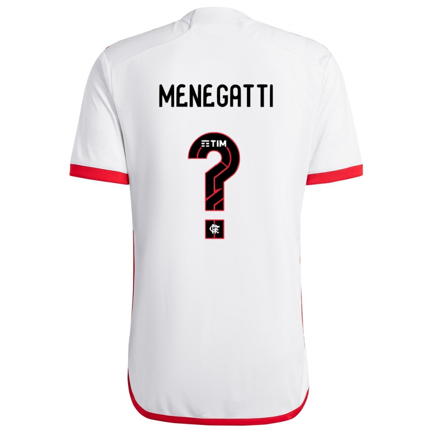 Niño Fútbol Camiseta Kauan Menegatti #0 Blanco Rojo 2ª Equipación 2024/25 Perú