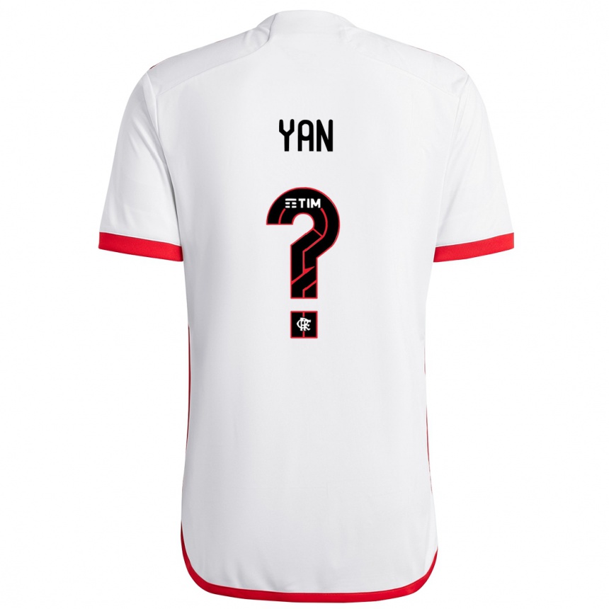 Niño Fútbol Camiseta Wallace Yan #0 Blanco Rojo 2ª Equipación 2024/25 Perú