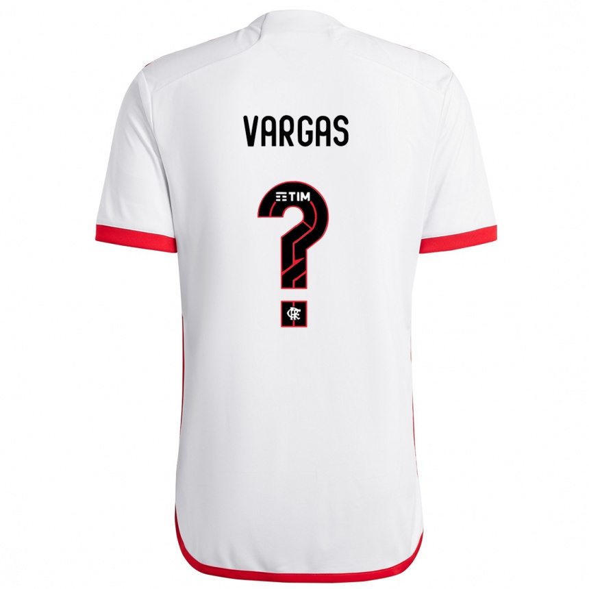 Niño Fútbol Camiseta Rafael Vargas #0 Blanco Rojo 2ª Equipación 2024/25 Perú