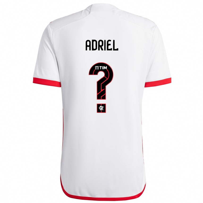 Niño Fútbol Camiseta Adriel #0 Blanco Rojo 2ª Equipación 2024/25 Perú